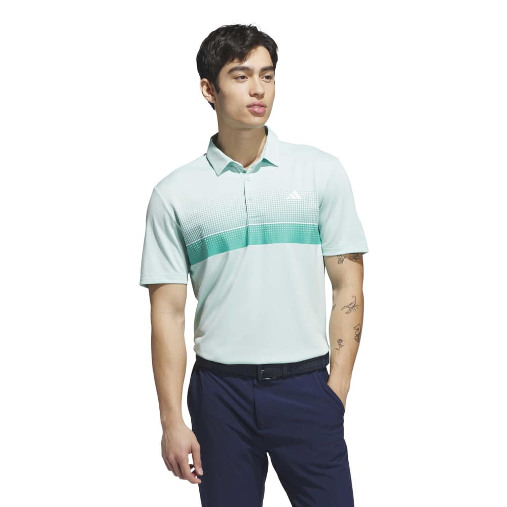ADIDAS MENS PERFORMANCE ALLOVER PRINT POLO