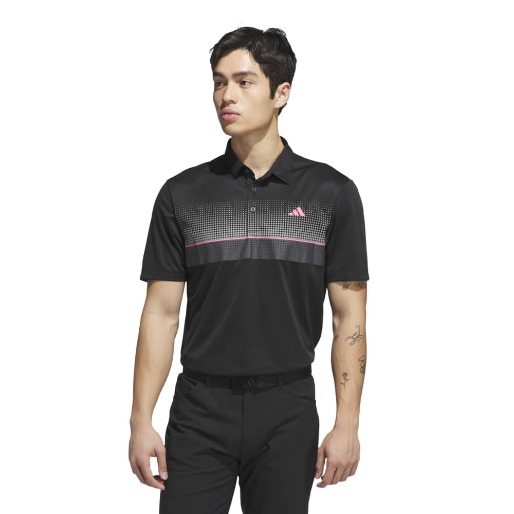 ADIDAS MENS PERFORMANCE ALLOVER PRINT POLO