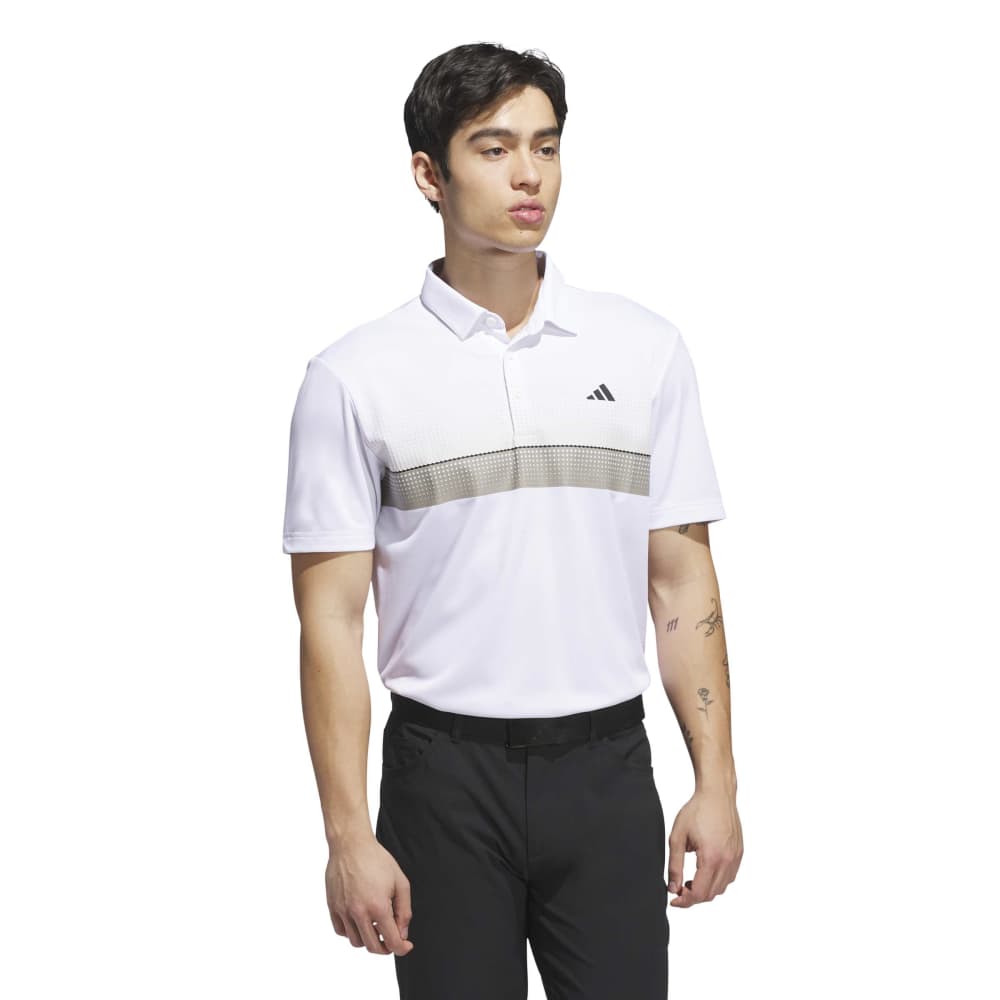 ADIDAS MENS PERFORMANCE ALLOVER PRINT POLO