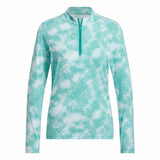 ADIDAS WOMENS ULTIMATE365 PRINTED 1/4ZIP MOCK NECK TOP