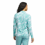 ADIDAS WOMENS ULTIMATE365 PRINTED 1/4ZIP MOCK NECK TOP