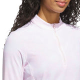 ADIDAS WOMENS ULTIMATE365 PRINTED 1/4ZIP MOCK NECK TOP