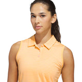 Adidas Performance Stripe Sleeveless Ladies Polo