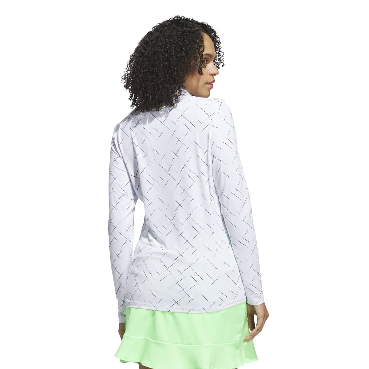 ADIDAS WOMENS ULTIMATE365 PRINTED 1/4ZIP MOCK NECK TOP