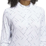 ADIDAS WOMENS ULTIMATE365 PRINTED 1/4ZIP MOCK NECK TOP