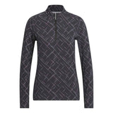 ADIDAS WOMENS ULTIMATE365 PRINTED 1/4ZIP MOCK NECK TOP