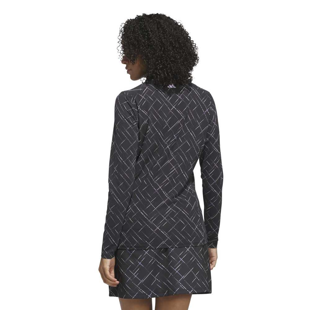 ADIDAS WOMENS ULTIMATE365 PRINTED 1/4ZIP MOCK NECK TOP