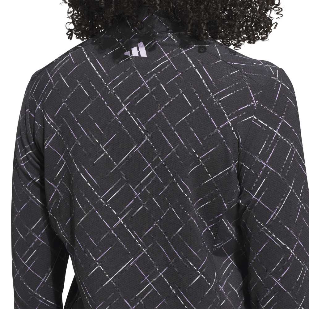 ADIDAS WOMENS ULTIMATE365 PRINTED 1/4ZIP MOCK NECK TOP