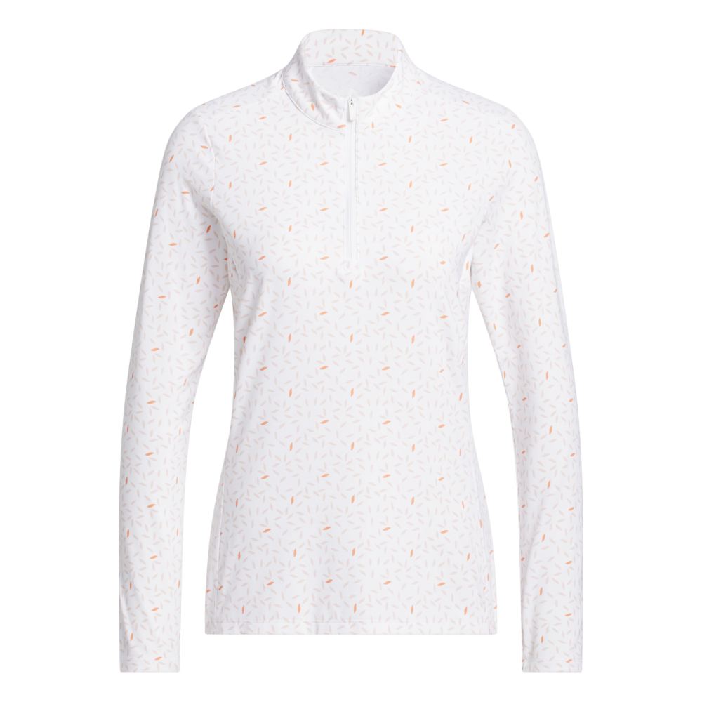 Adidas Ultimate365 Printed 1/4 Zip Long Sleeve Ladies Polo