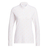 Adidas Ultimate365 Printed 1/4 Zip Long Sleeve Ladies Polo