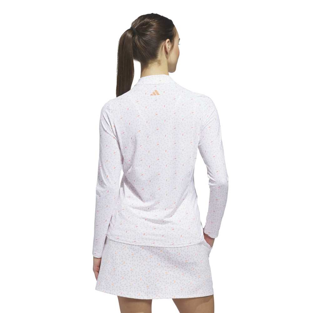 Adidas Ultimate365 Printed 1/4 Zip Long Sleeve Ladies Polo