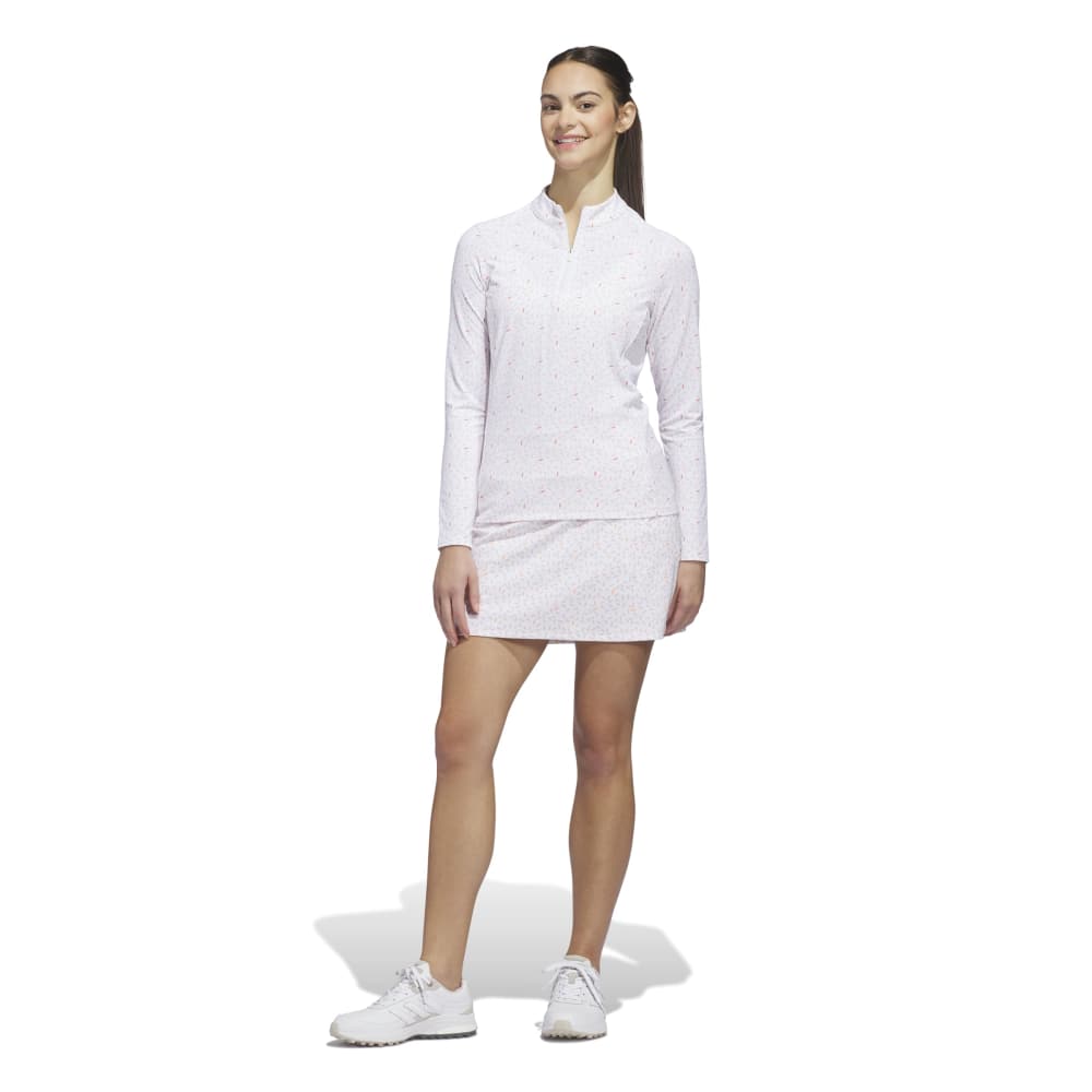 Adidas Ultimate365 Printed 1/4 Zip Long Sleeve Ladies Polo