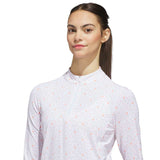 Adidas Ultimate365 Printed 1/4 Zip Long Sleeve Ladies Polo