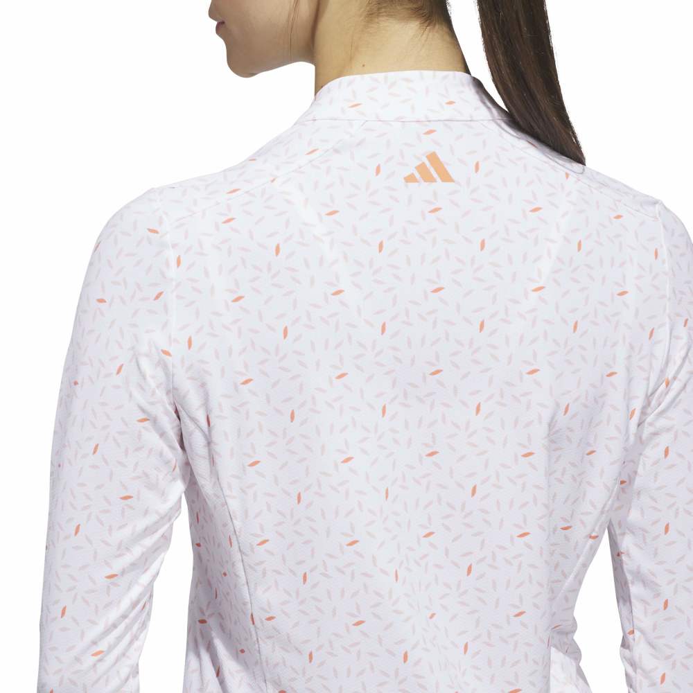 Adidas Ultimate365 Printed 1/4 Zip Long Sleeve Ladies Polo