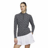 Adidas Ultimate365 Printed 1/4 Zip Long Sleeve Ladies Polo