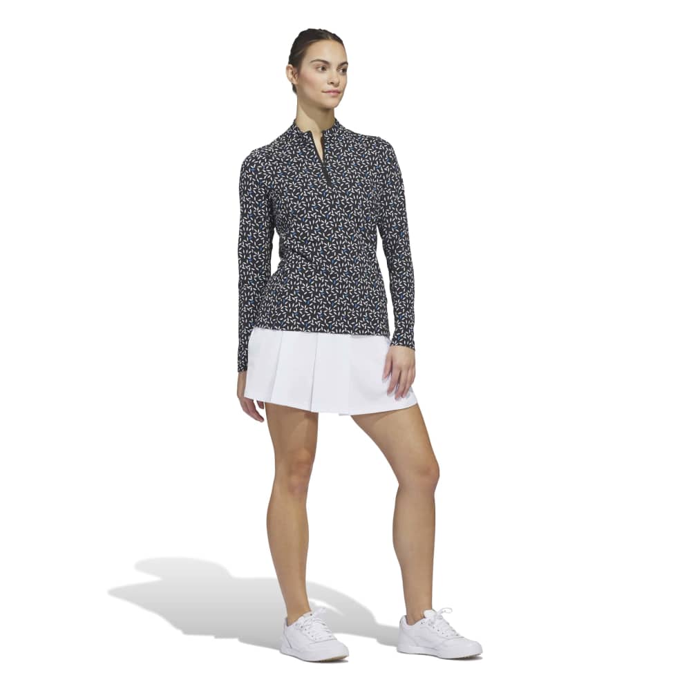 Adidas Ultimate365 Printed 1/4 Zip Long Sleeve Ladies Polo