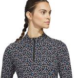Adidas Ultimate365 Printed 1/4 Zip Long Sleeve Ladies Polo