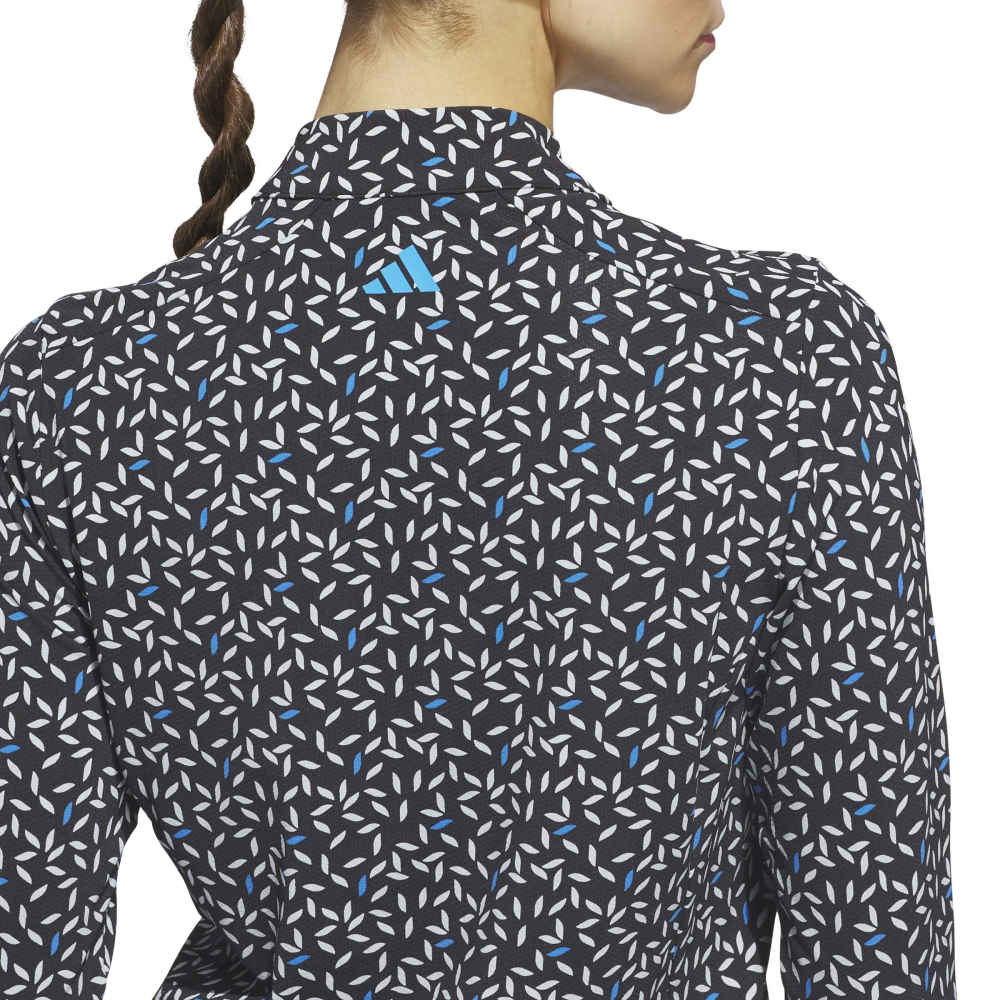 Adidas Ultimate365 Printed 1/4 Zip Long Sleeve Ladies Polo