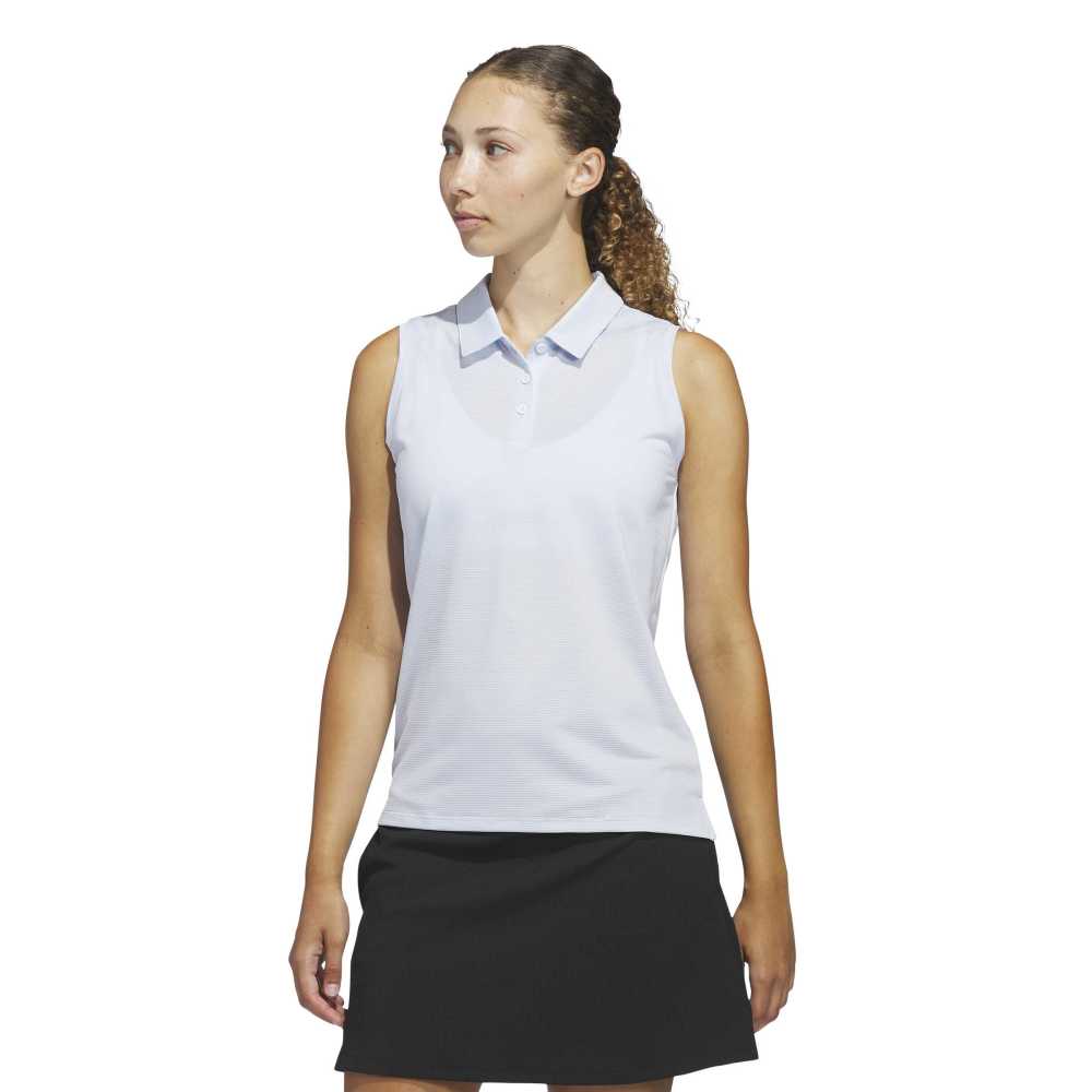 Adidas Solid Ottoman Sleeveless Polo