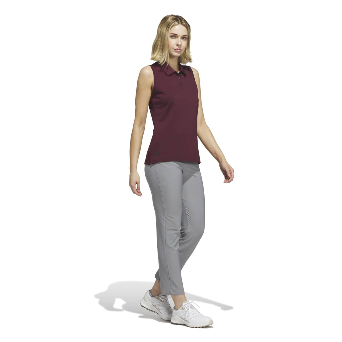 Adidas Solid Ottoman Sleeveless Polo