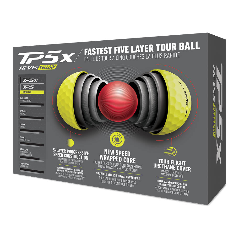 TaylorMade 2024 TP5x Golf Balls 12pk - Yellow – Drummond Golf