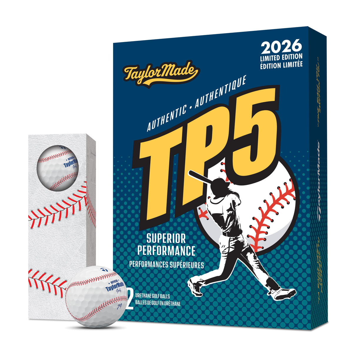 TaylorMade 2026 TP5 PIX Baseball 12PK - White/Red
