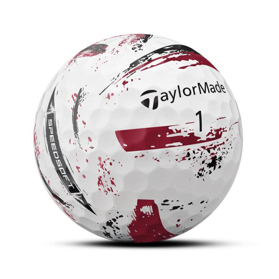 TaylorMade 2026 SpeedSoft Ink Golf Balls 12pk - Black/Red