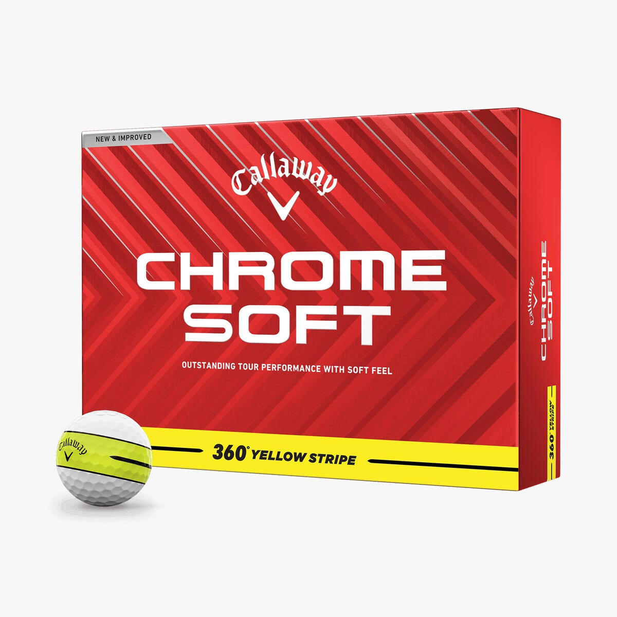 Callaway Chrome Soft 360 12pk Golf Balls - Yellow Stripe