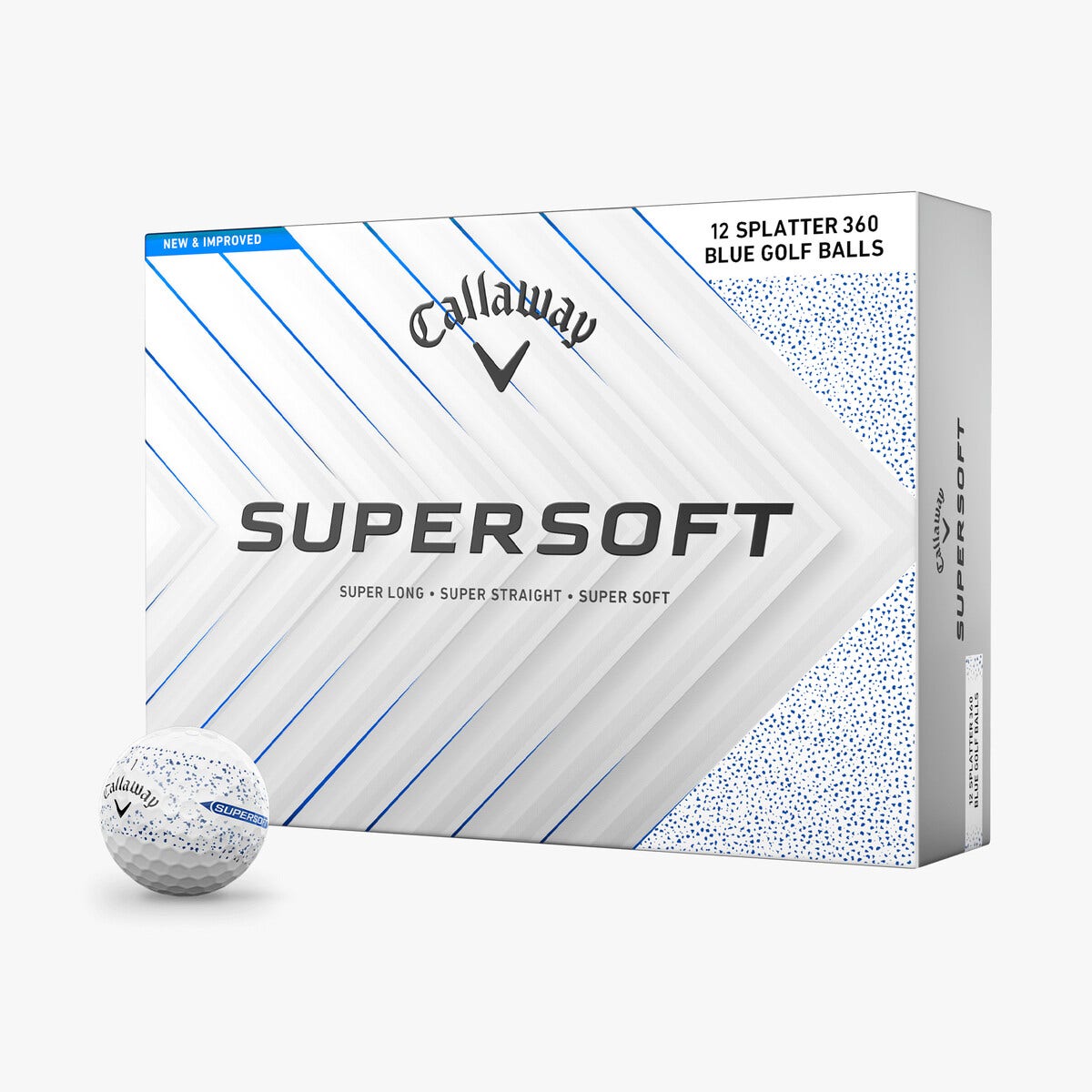 Callaway 2025 Supersoft Golf Balls 12pk - Blue Splatter