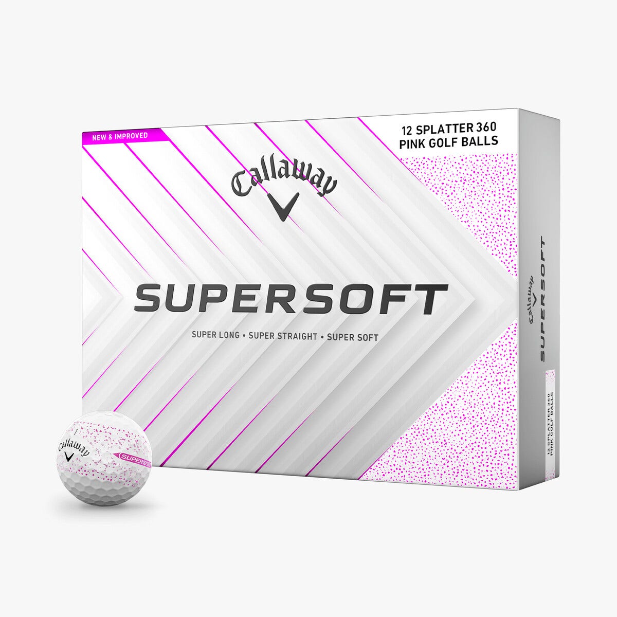 Callaway 2025 Supersoft Golf Balls 12pk - Pink Splatter – Drummond