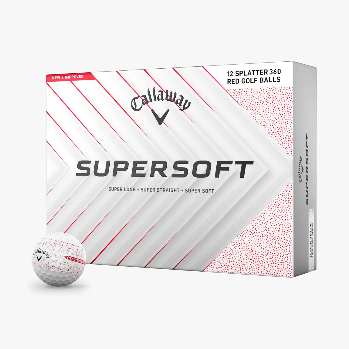 Callaway 2025 Supersoft Golf Balls 12pk - Red Splatter