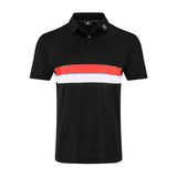 FOOTJOY MENS DOUBLE CHEST BAND STRIPE PIQUE POLO