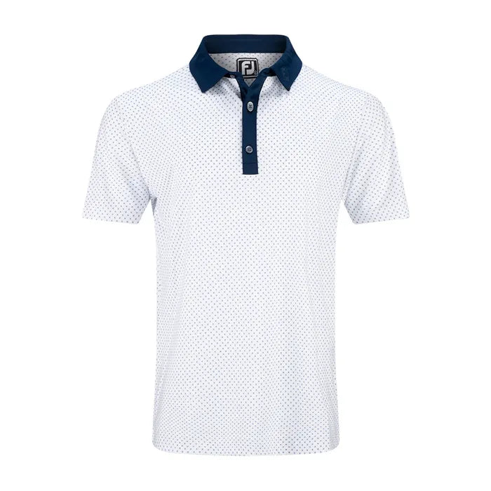 FOOTJOY MENS LISLE MICROFLOWER POLO
