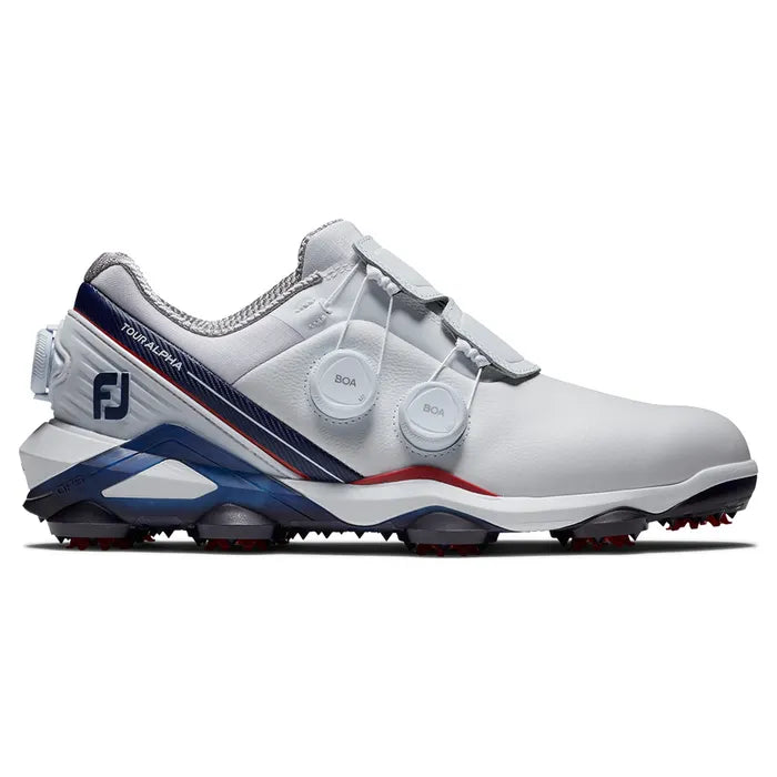 FootJoy 2024 Tour Alpha BOA Golf Shoes - White/Navy/Red