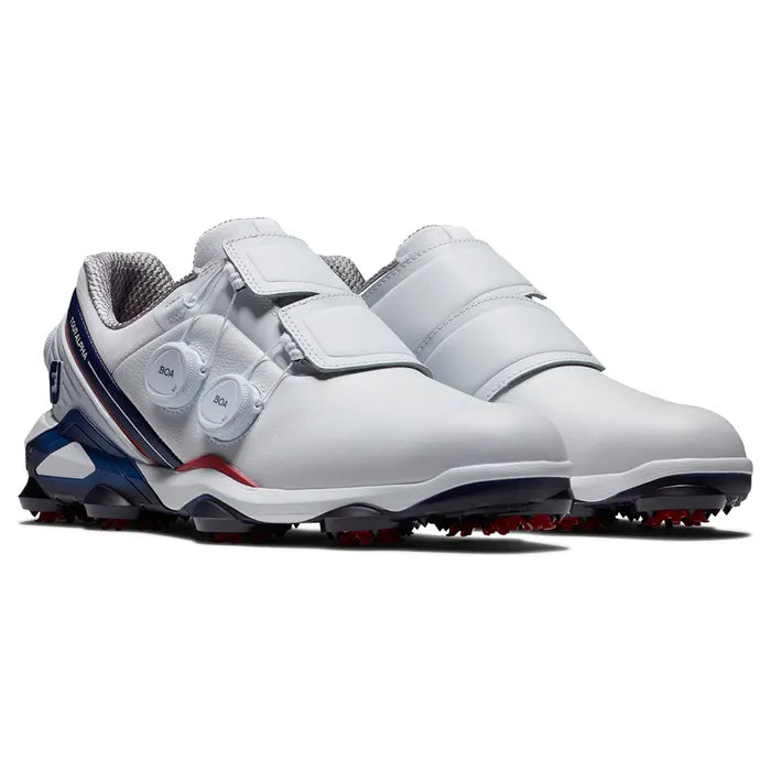 FootJoy 2024 Tour Alpha BOA Golf Shoes - White/Navy/Red