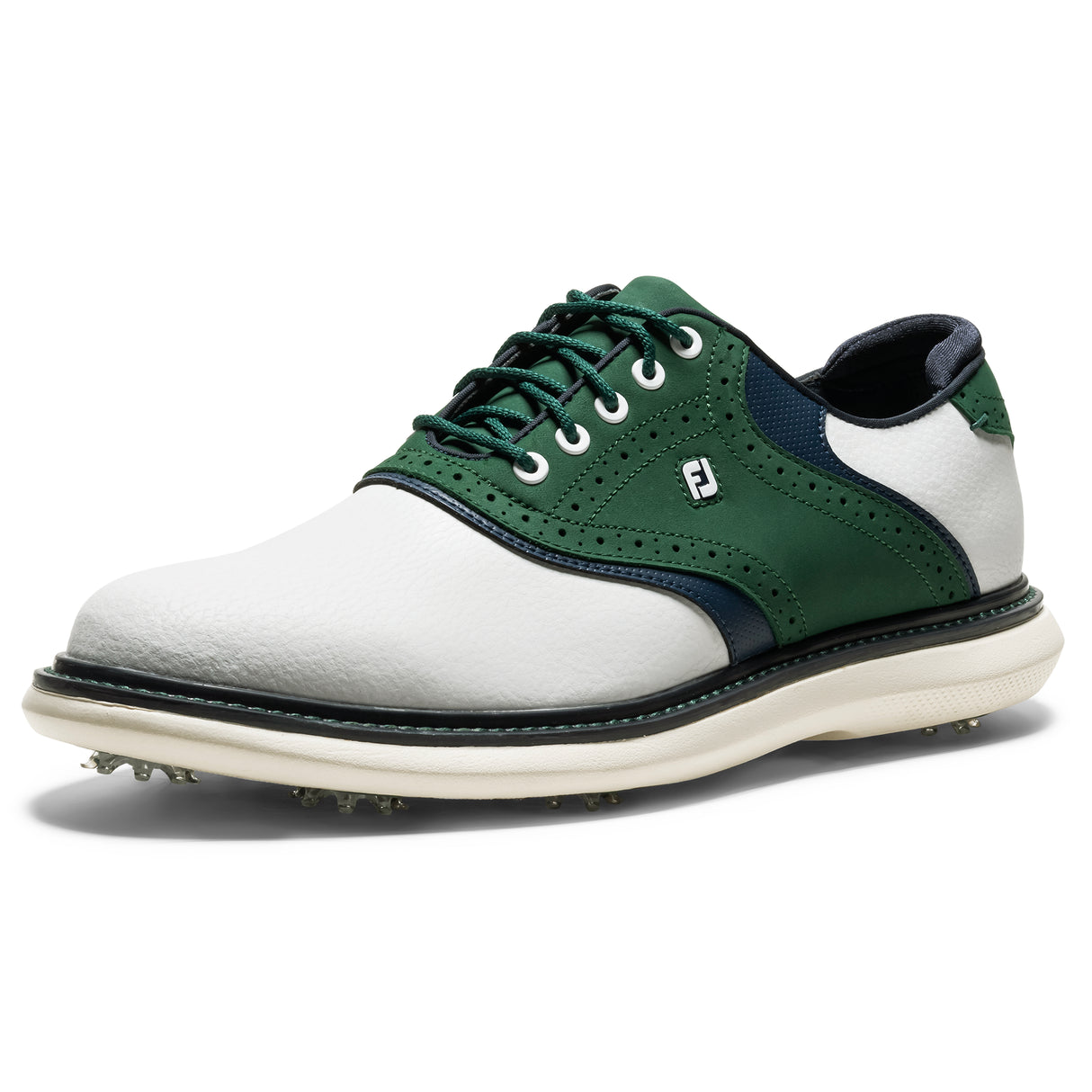 FootJoy 2025 Traditions Golf Shoe - White/Green/Navy