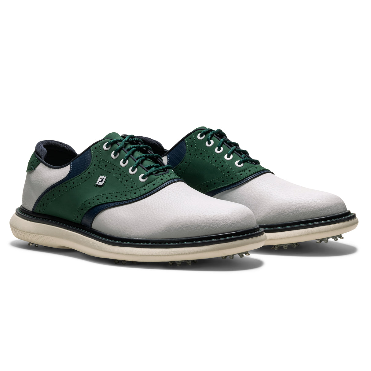 FootJoy 2025 Traditions Golf Shoe - White/Green/Navy