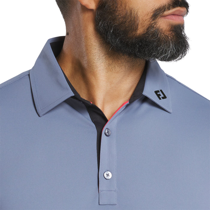 FootJoy Pique Trim Polo - Flint/Black