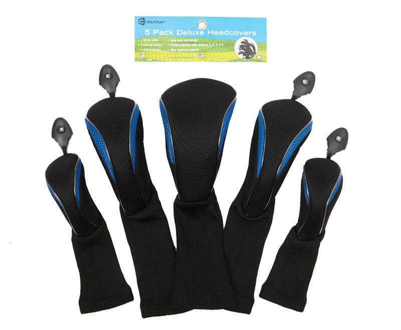 Golf Craft 5 Pack Deluxe Head Cover - Blue