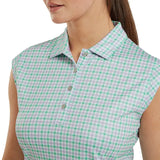 FOOTJOY WOMENS SLEEVELESS GINGHAM TANK POLO