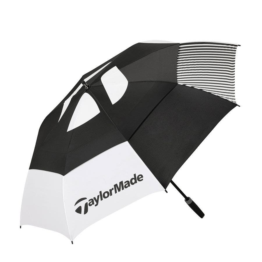 TaylorMade Tour 64" Double Canopy Umbrella - Black/White