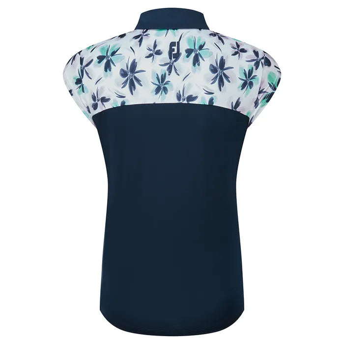 FOOTJOY WOMENS CS BLOCKED FLORAL PRINT POLO