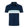 FOOTJOY MENS DOUBLE CHEST BAND STRIPE PIQUE POLO