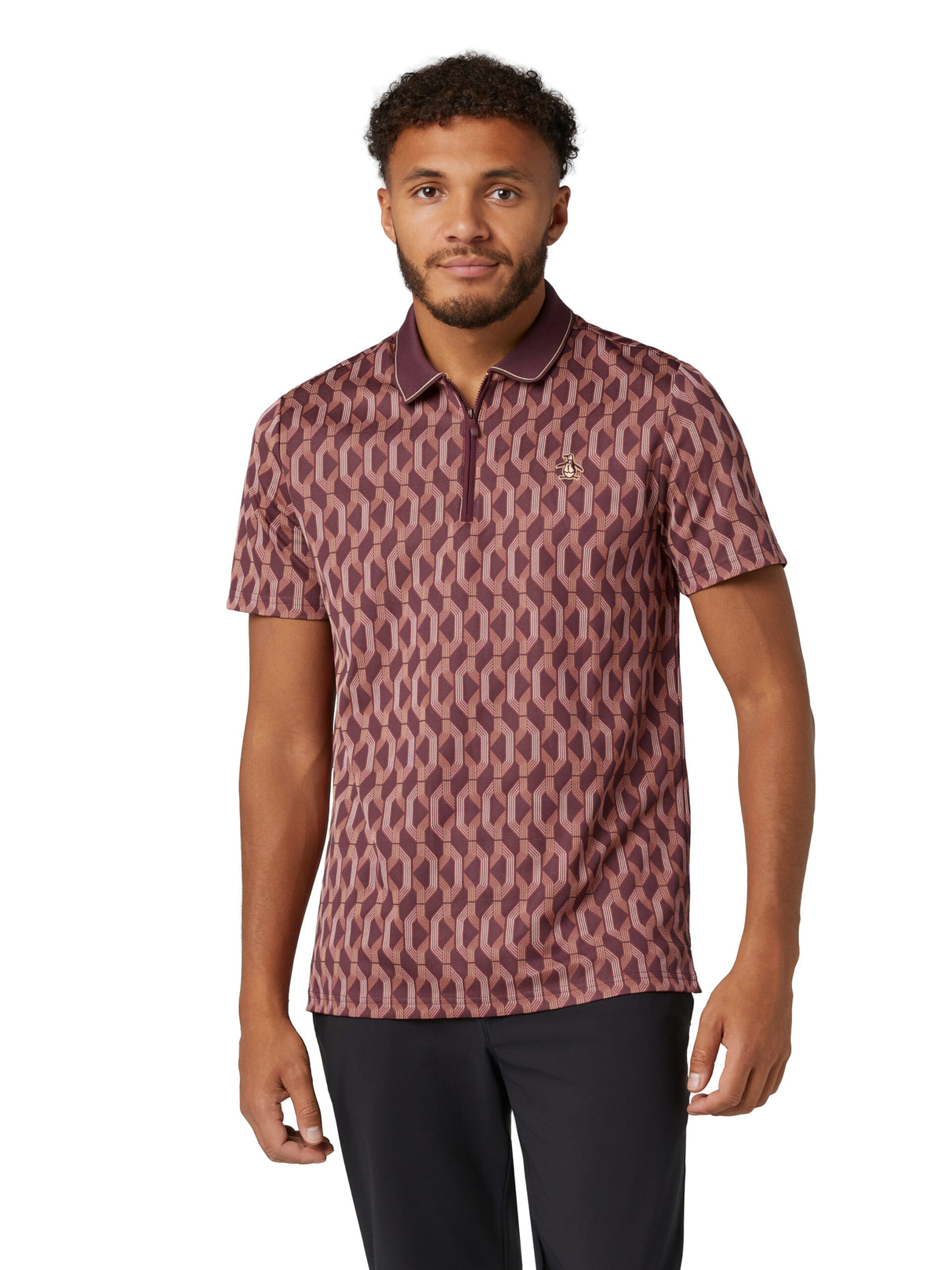 Original Penguin All Over YD Jacquard Colour Block Polo