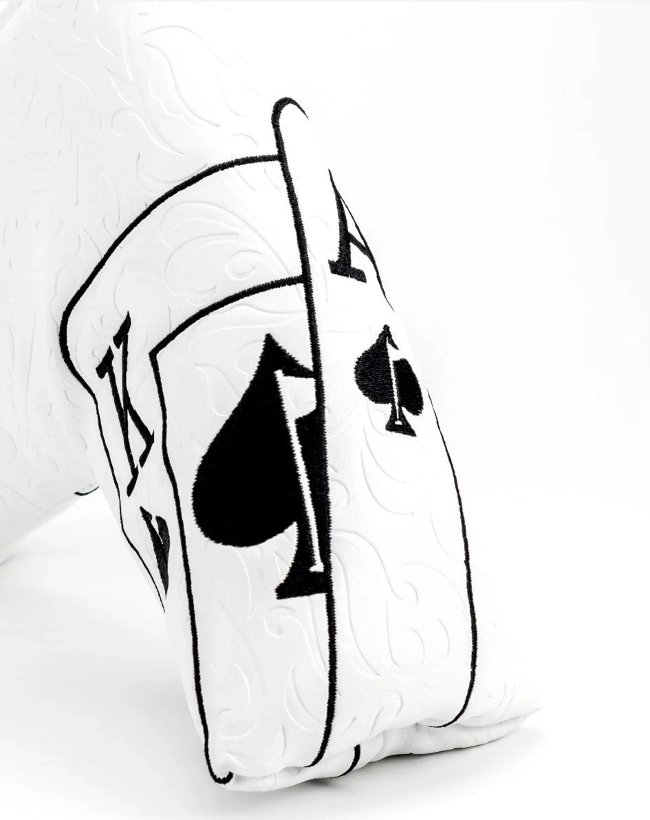 Pins & Aces White Out Ace Of Spades Blade Putter Cover