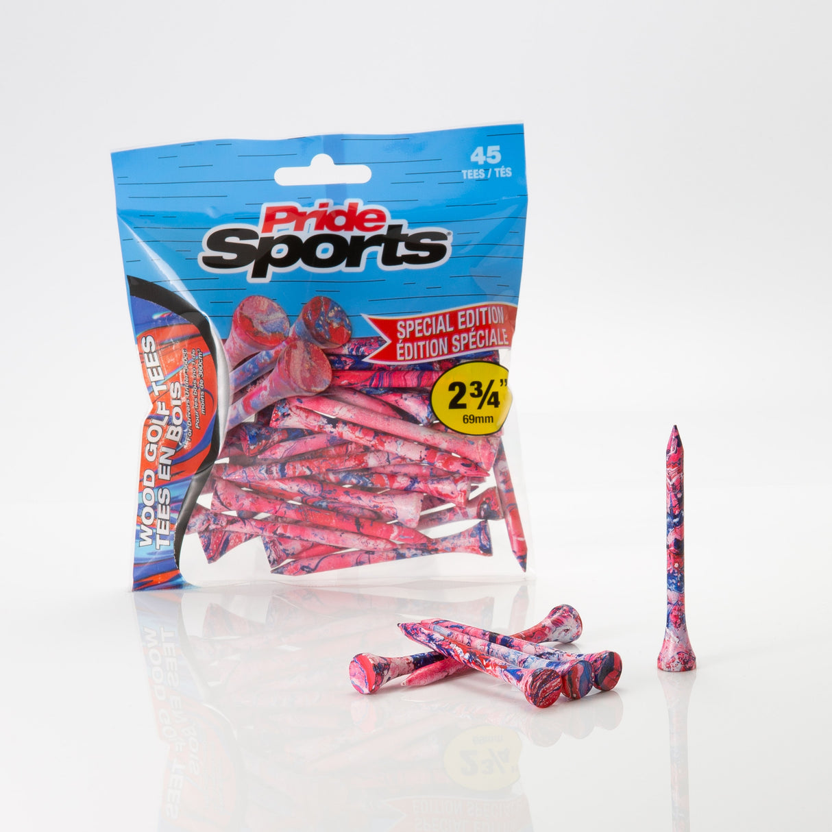 Pride Novelty Tees 2 3/4" Blue/Red- 45 Pack