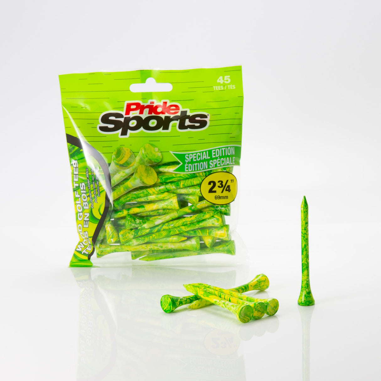 Pride Novelty Tees 2 3/4" Green/Yellow- 45 Pack