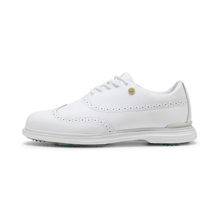 Puma Royale Wingtip Golf Shoes - White/Vapor Grey/Grassy Green