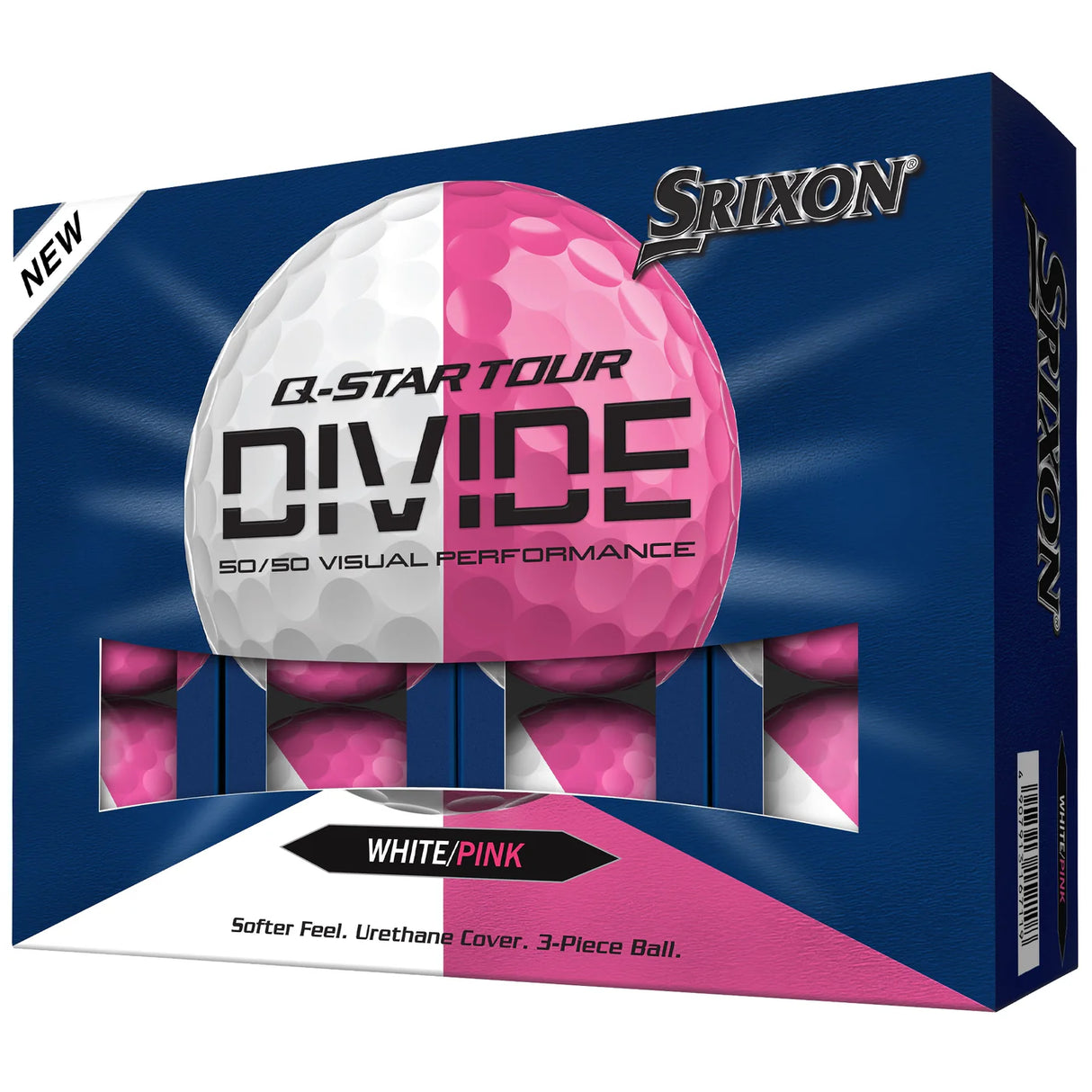 Srixon 2026 Q-Star Tour 6 Divide Golf Balls 12pk - White/Pink