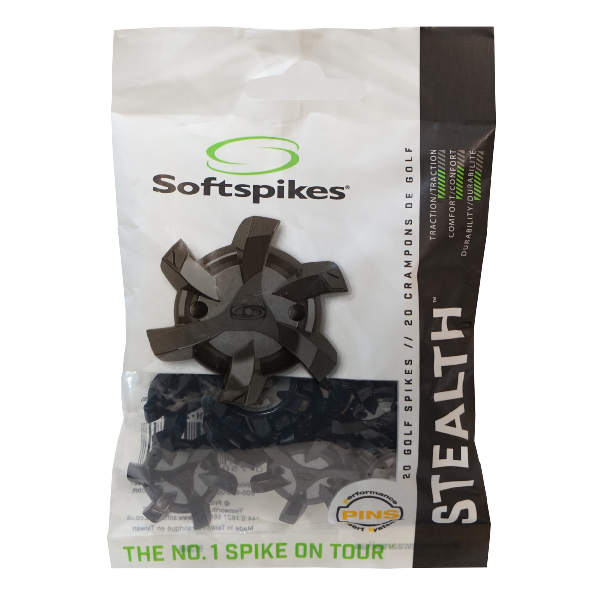 Softspikes Stealth Pins Black/Silver - 20 Pack